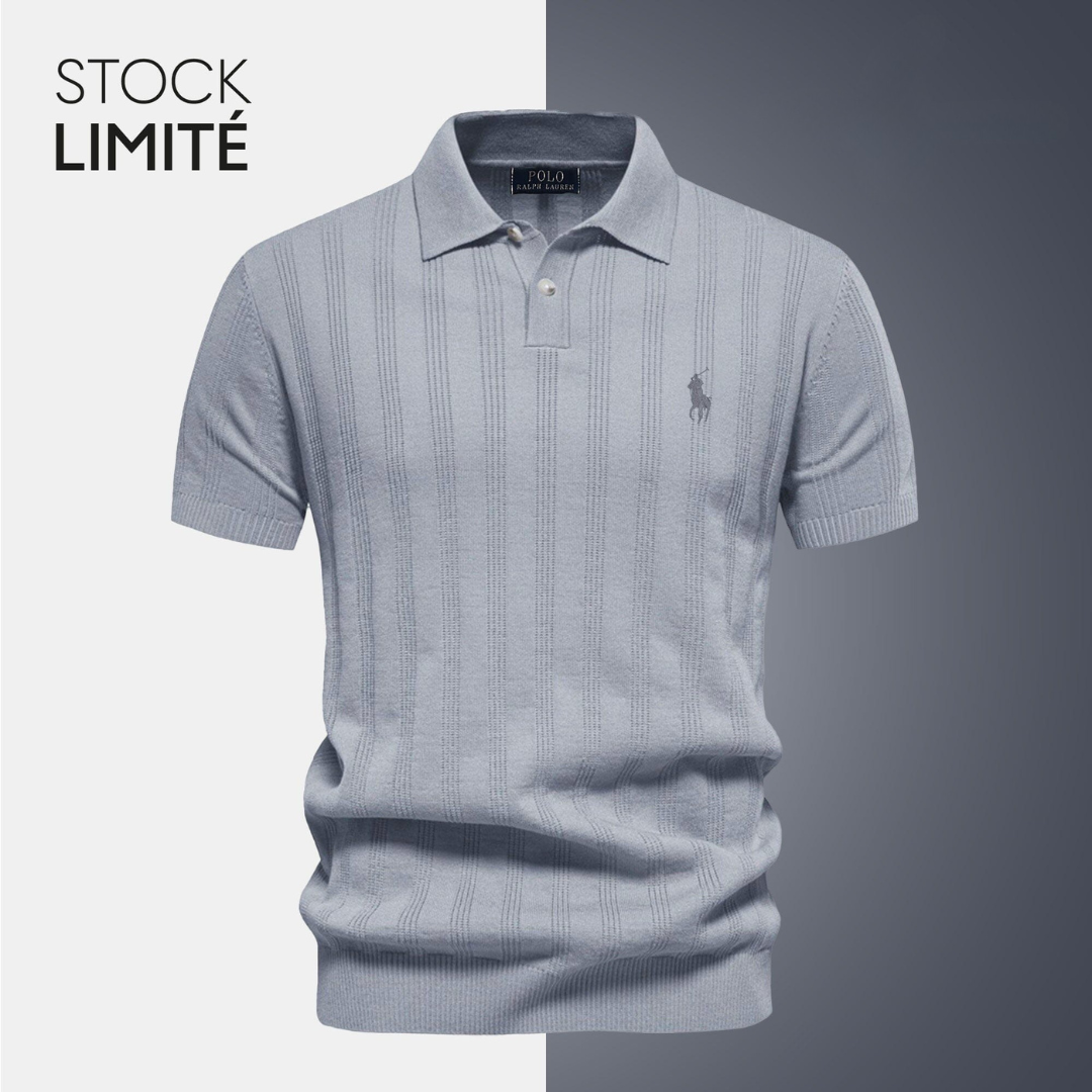 RL Exclusive Men's Textured Knit Polo Shirt