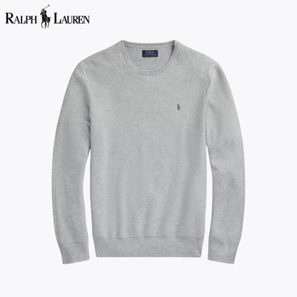 RL Mesh-Knit Cotton Crewneck Sweater