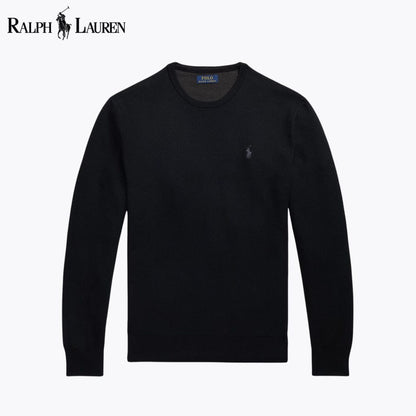 RL Mesh-Knit Cotton Crewneck Sweater